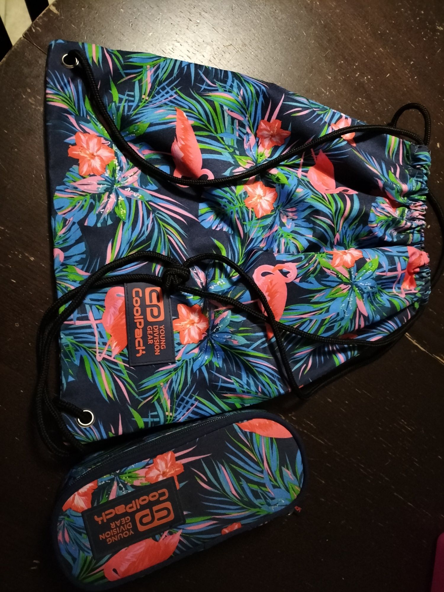 Plecak worek piórnik coolpack flamingi