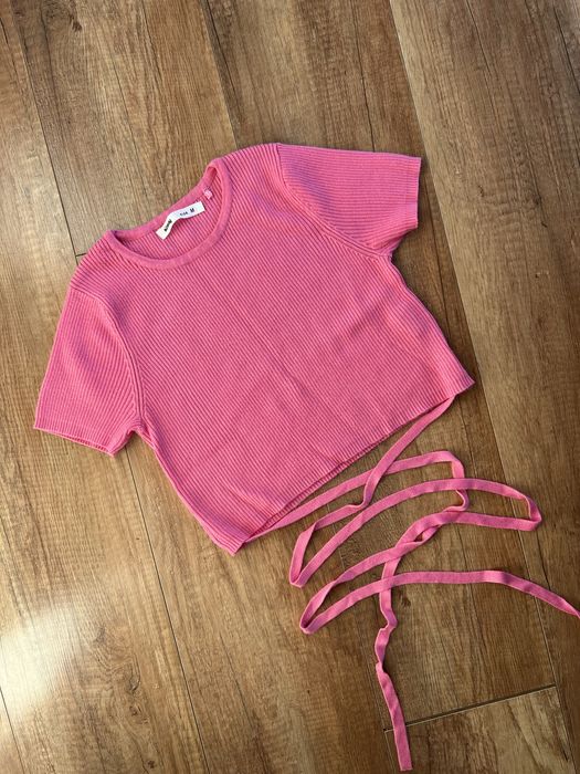 Dzianinowy top bluzka Cropp różowy Sinsay M Nowy