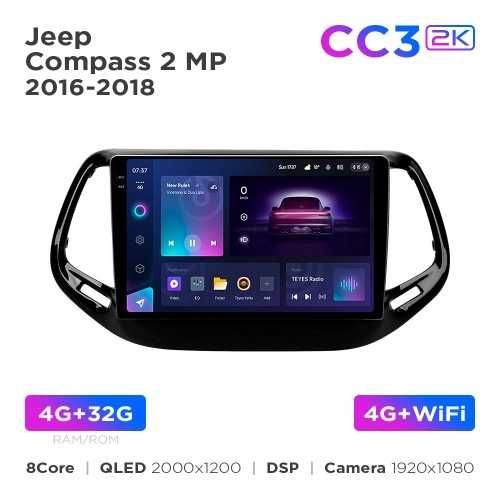 Штатна магнітола Teyes CC3 4+32 Gb Jeep Compass 2 MP 2016-2018