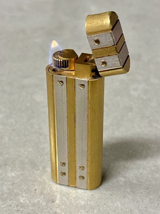 Pozłacana Oryginalna Zapalniczka Cartier Santos Francja lata 1980te