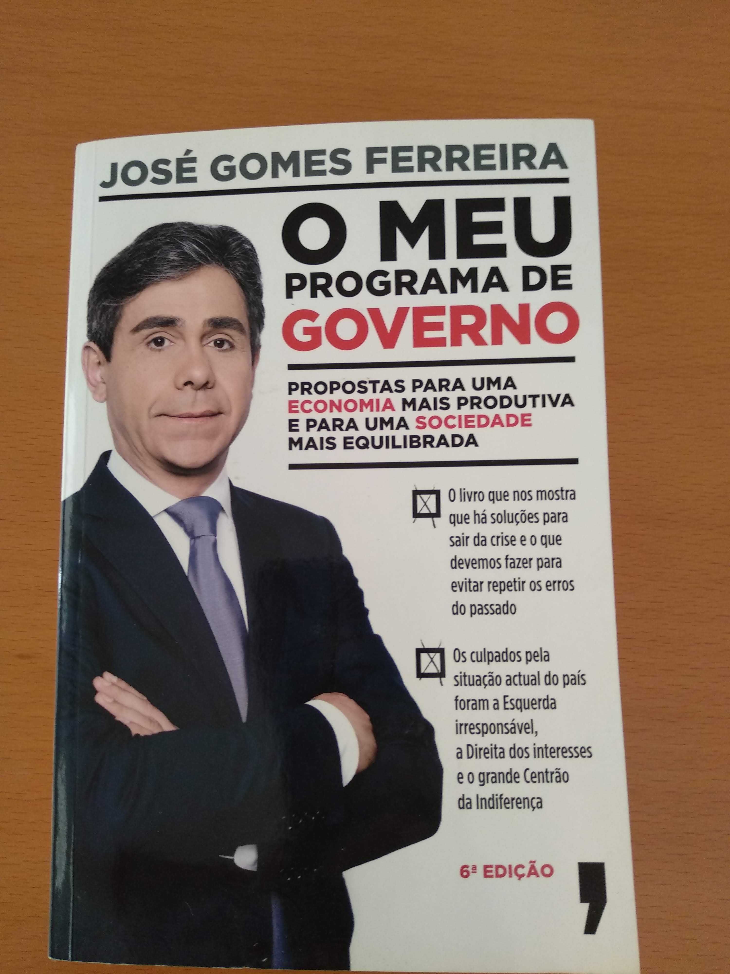 Livro de José Gomes Ferreira - O Meu Programa de Governo
