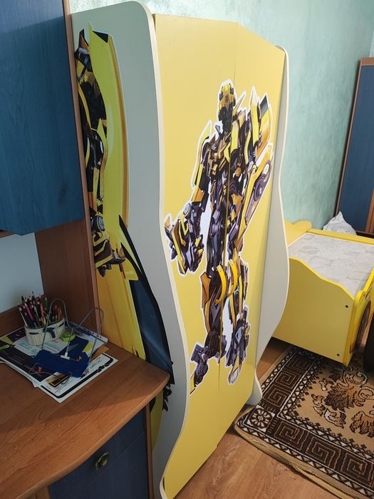 Дитяче ліжко та шафа Трансформер Бамблбі