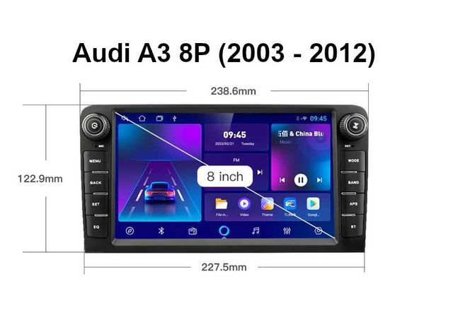 Radio Audi A3 8P // Android 10 / 2/32 GB / Bluetooth / Wi-Fi / GPS