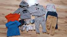 Zestaw ubrań bluza spodnie koszulki r.92 skarpetki 19-22