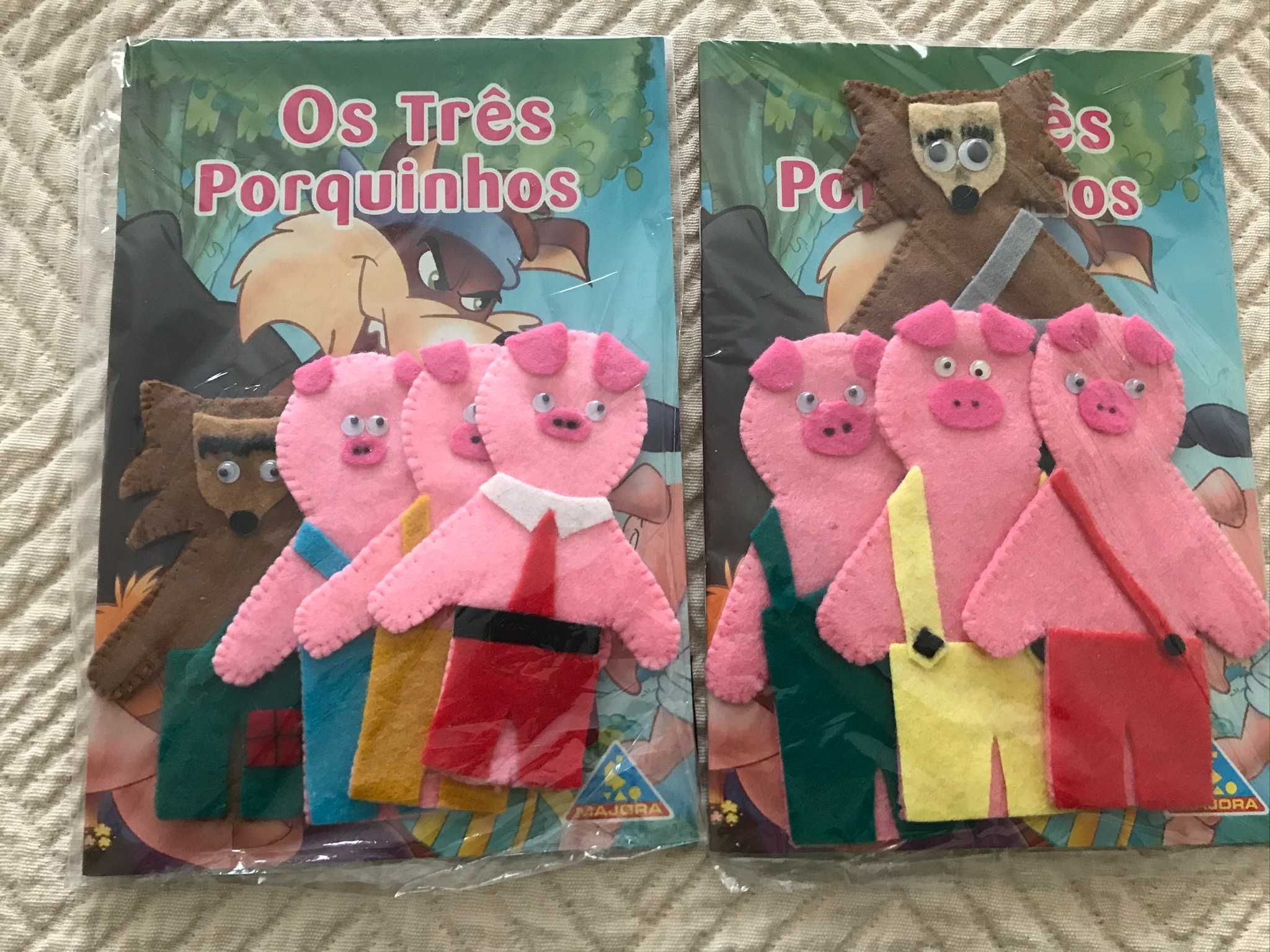 Os 3 porquinhos - contado  e animado om dedoches