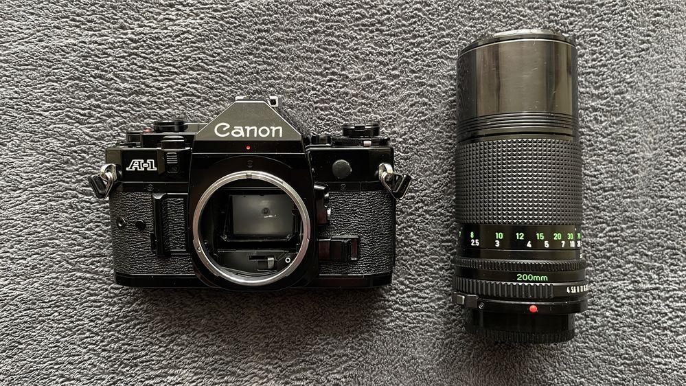 ‼️Хороший стан‼️Canon A-1 + Canon fd 200mm f4‼️