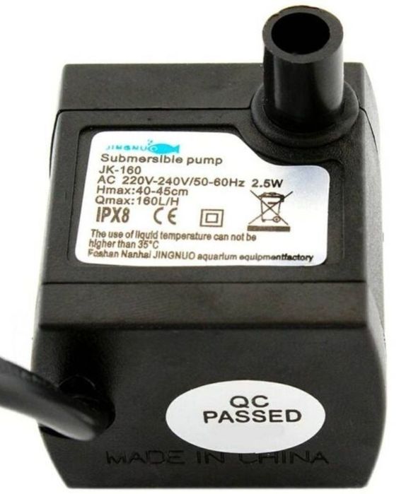 Nowy NAPOWIETRZACZ Pompka do Akwarium 160L/h 2w1 czarna