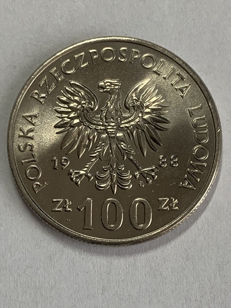 Moneta 100 złotych - 70 rocznica Powstania Wielkopolskiego - 1988 rok