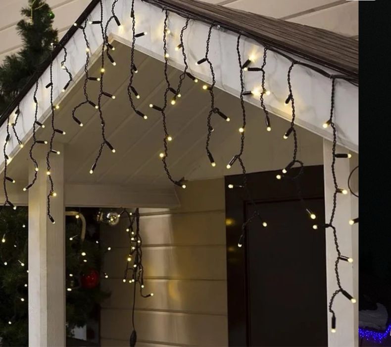 Уличная герлянда Бахрома LED lcicle Light 10m премиум качество теплый