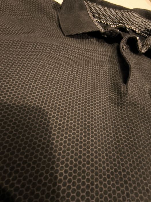 Koszulka Męska Polo Czarna Krótki Rękaw Reserved XXL