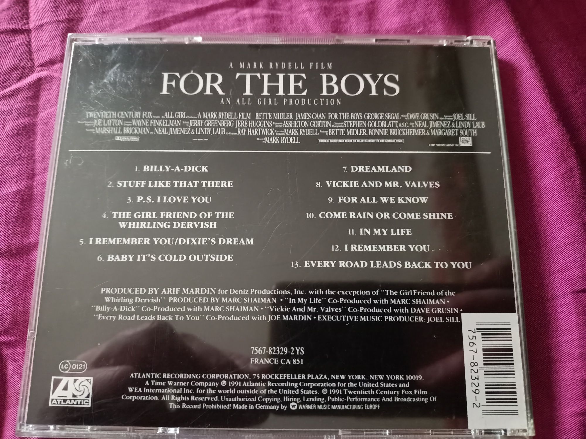 For The Boys - Bette Midler - Music From The Motion Picture (vg+)