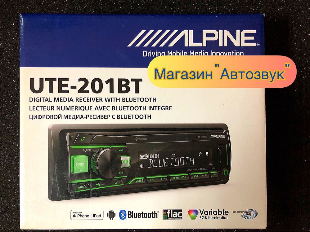 Автомагнітола ALPINE UTE-201BT з Bluetooth