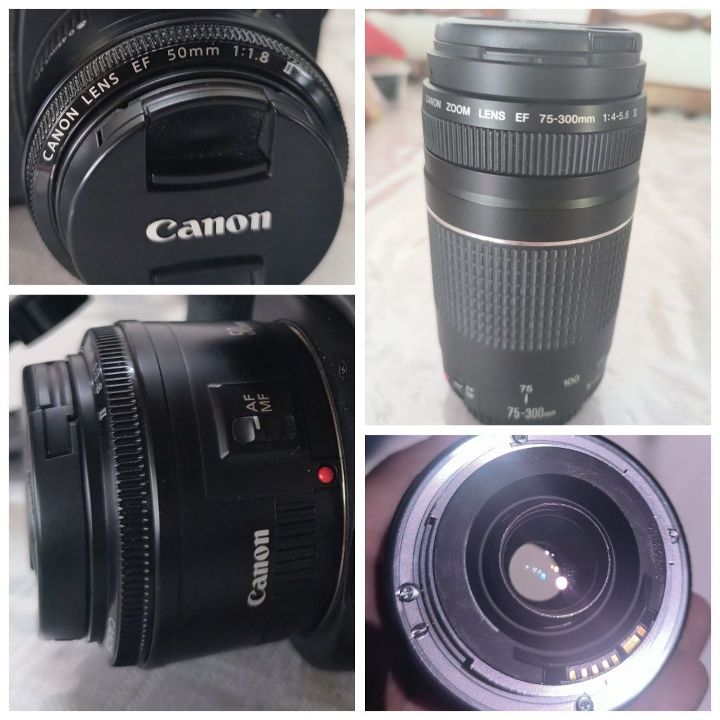 Máquina fotográfica Canon 1100D/T3 +lente 18-55 +cartão SD 16gb