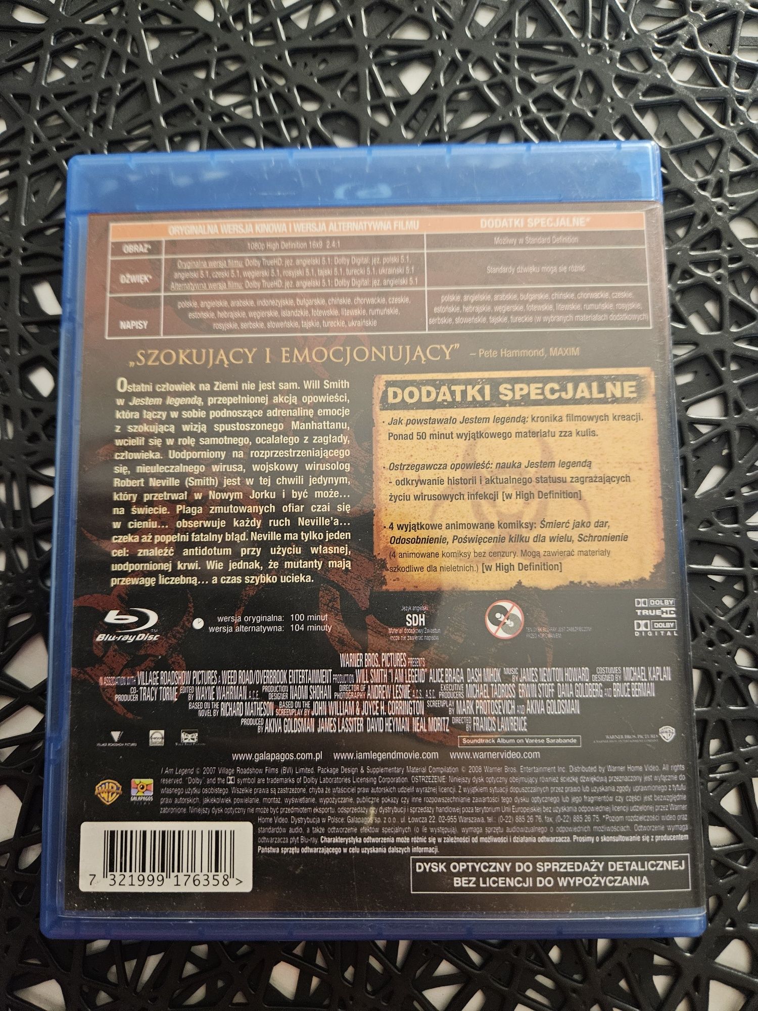 Blu-ray PL jestem legendą Will Smith