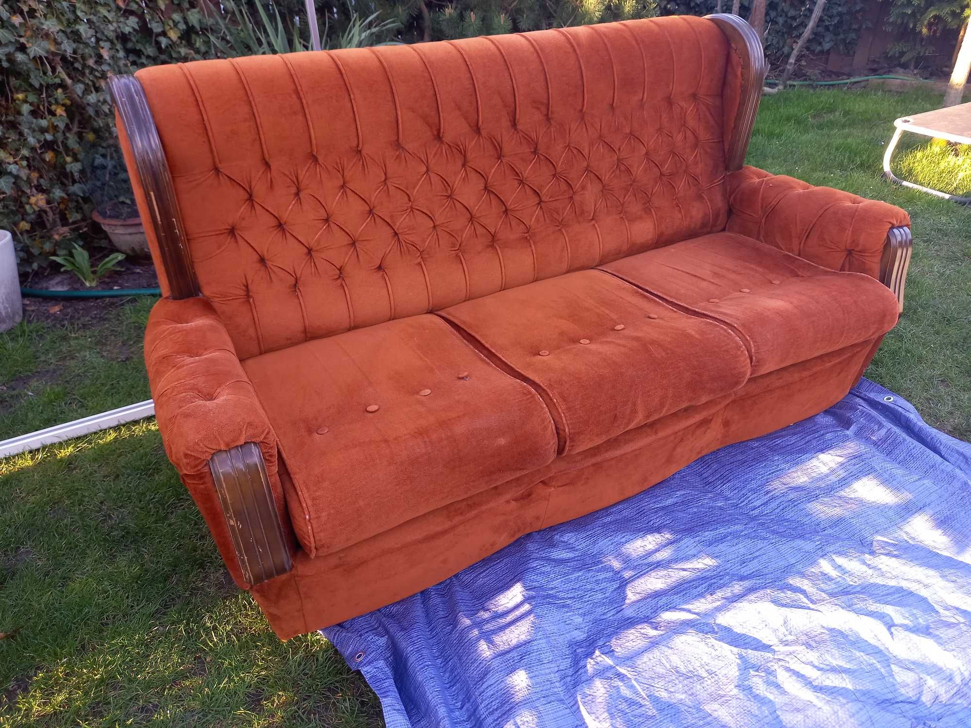 Sofa rozkładana vintage styl