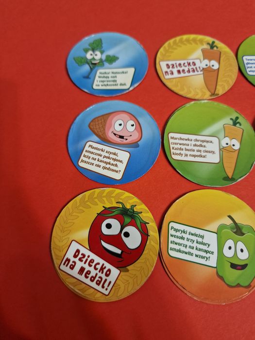 Magnesy na lodówkę dla dzieci 9 sztuk warzywa  .STARE Czasy.