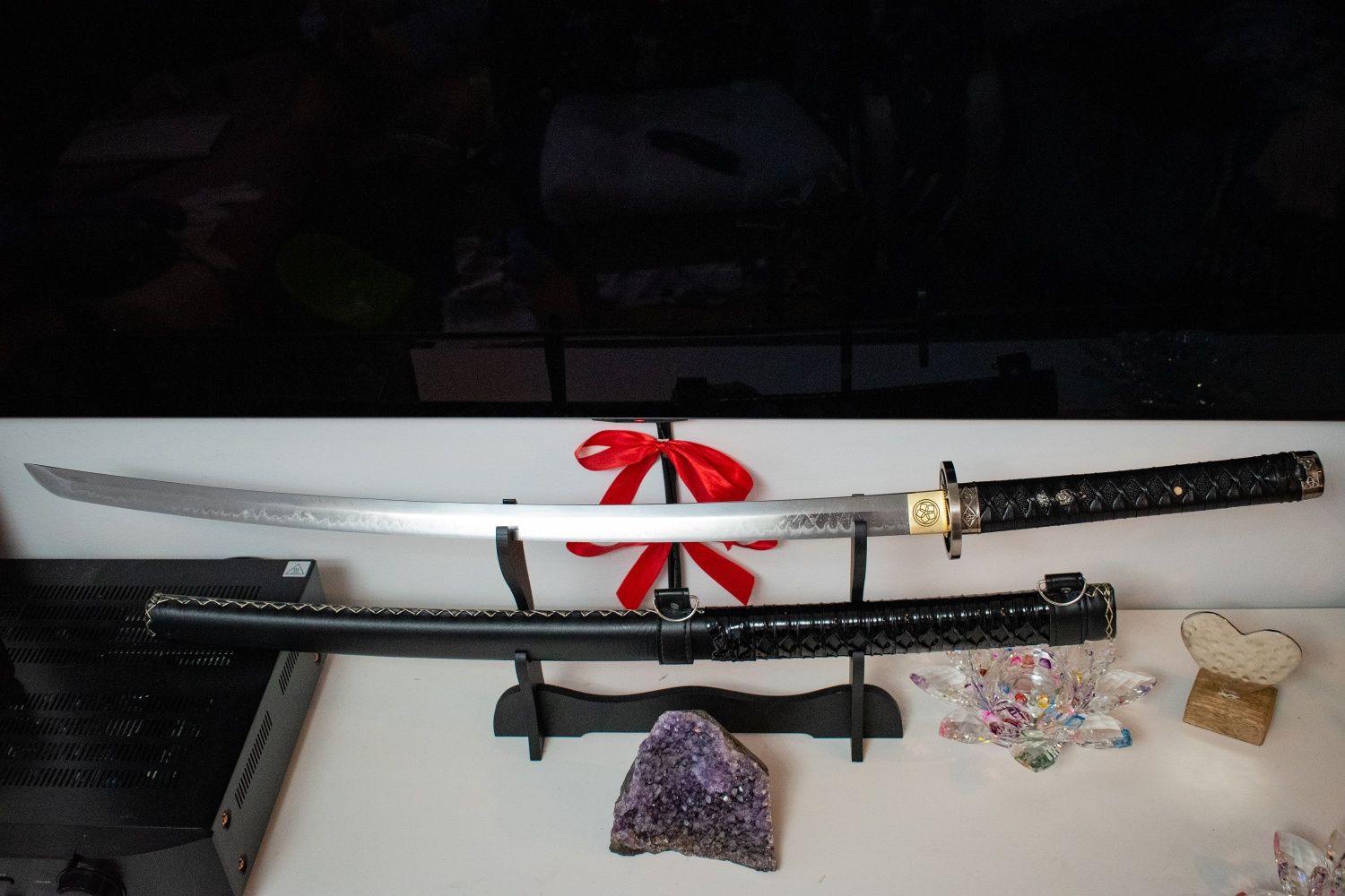 Miecz samurajski Japońska Katana Stal T10 Handmade + Stojak+certyfikat