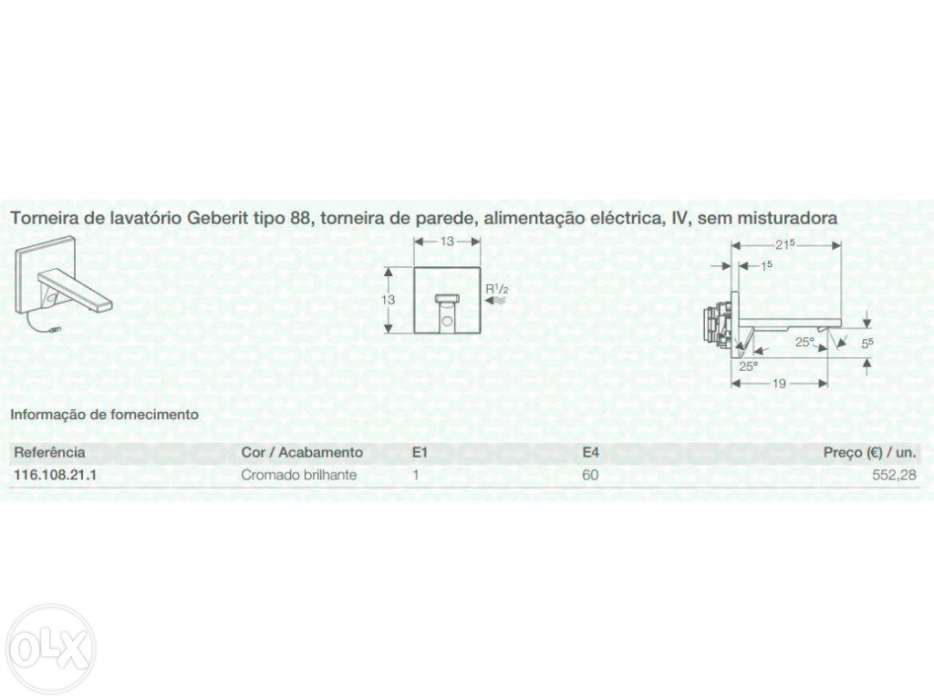 Torneira electrónica para lavatório - geberit hytronic 88 - nova