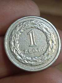 sprzedam dziewiąta monetę 1 zloty 1990 rok