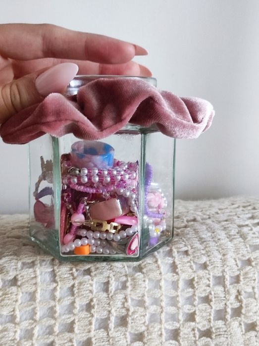 Mystery jewellry jar box z słoik biżuterią zestaw biżuterii summer