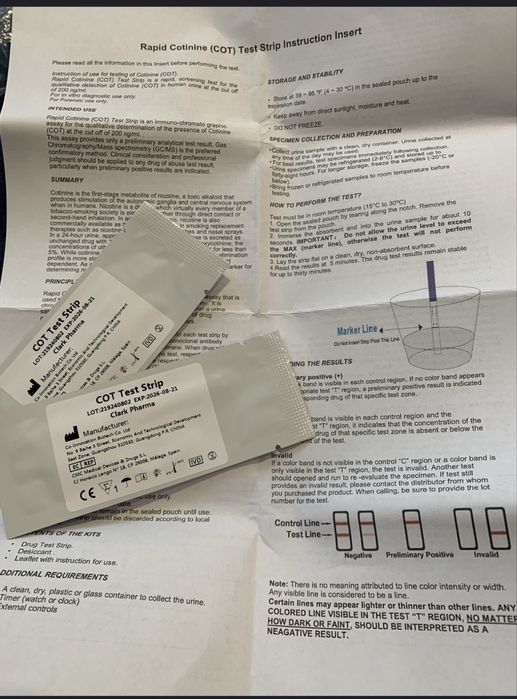 2 x Test na obecnosc kotyniny w moczu. Nikotyna sprawdz swoje dziecko