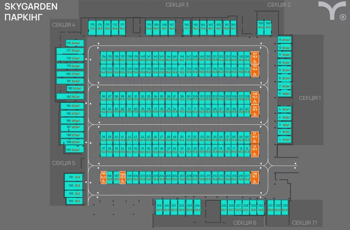 Продаж паркінгу в центрі міста Майзлі ЖК Skygarden Розтермінування