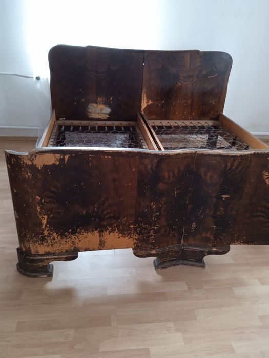 Łóżko drewniane stare z lat 30 tych do renowacji