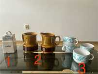 Filiżanki, mleczniki Porcelit Tułowice, Pruszków, ZF Koło prl, vintage