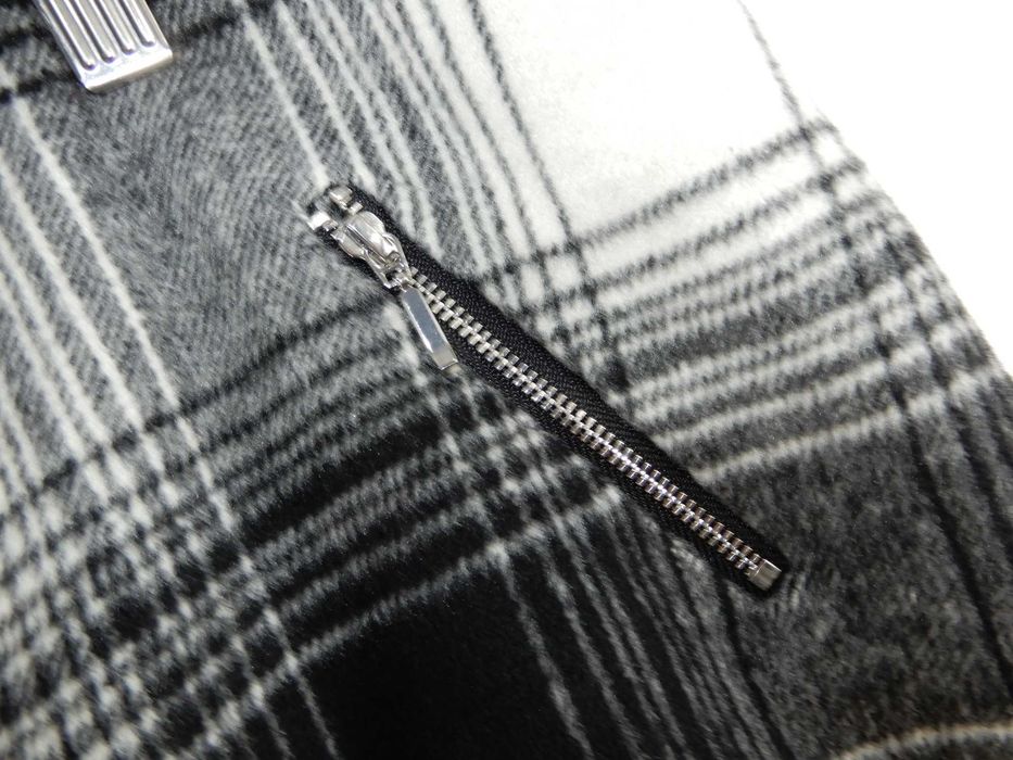 Spódnica midi czarna biała krata ciepła z domieszką wełny Roman 48 50