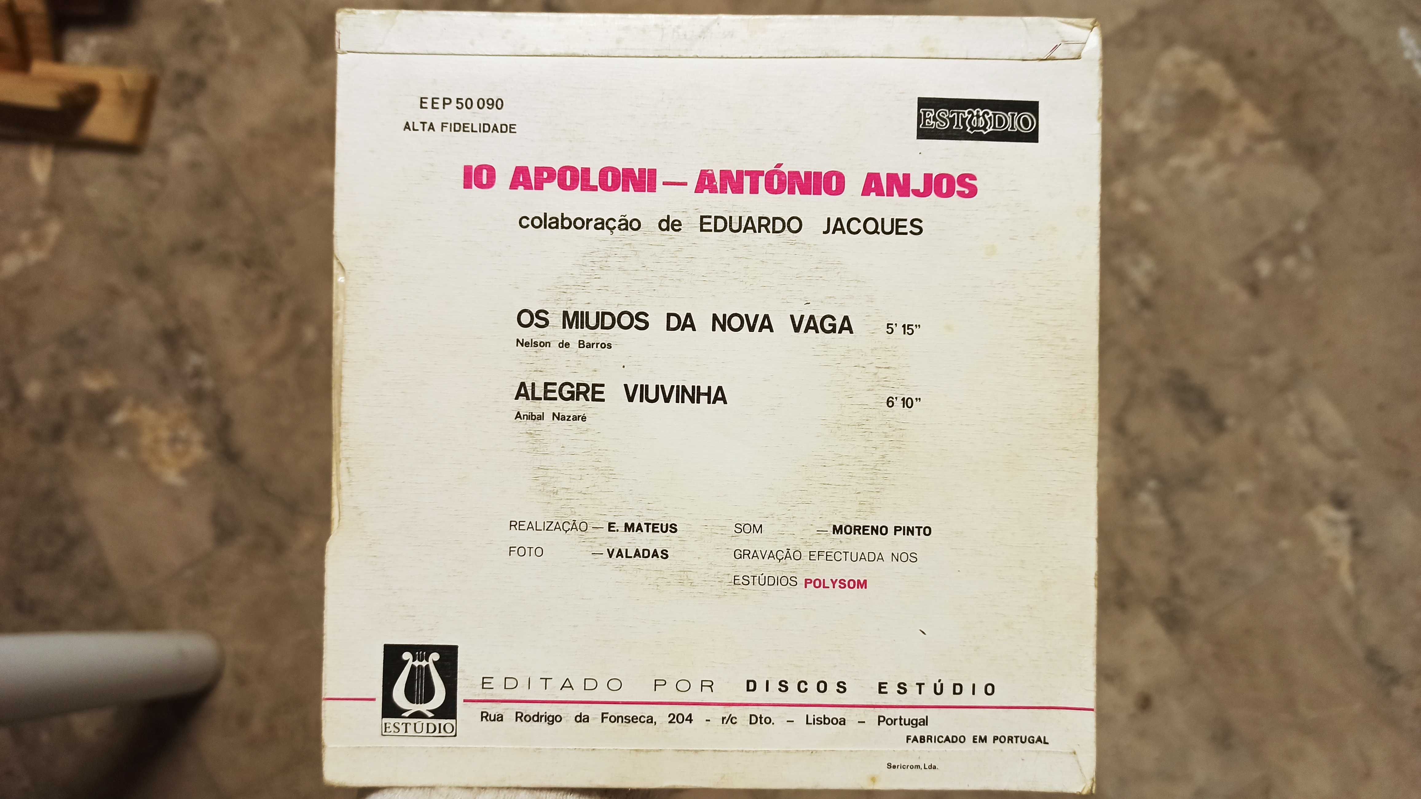 Disco Vinil "Io Apoloni e António Anjos – Os Miudos Da Nova Vaga"