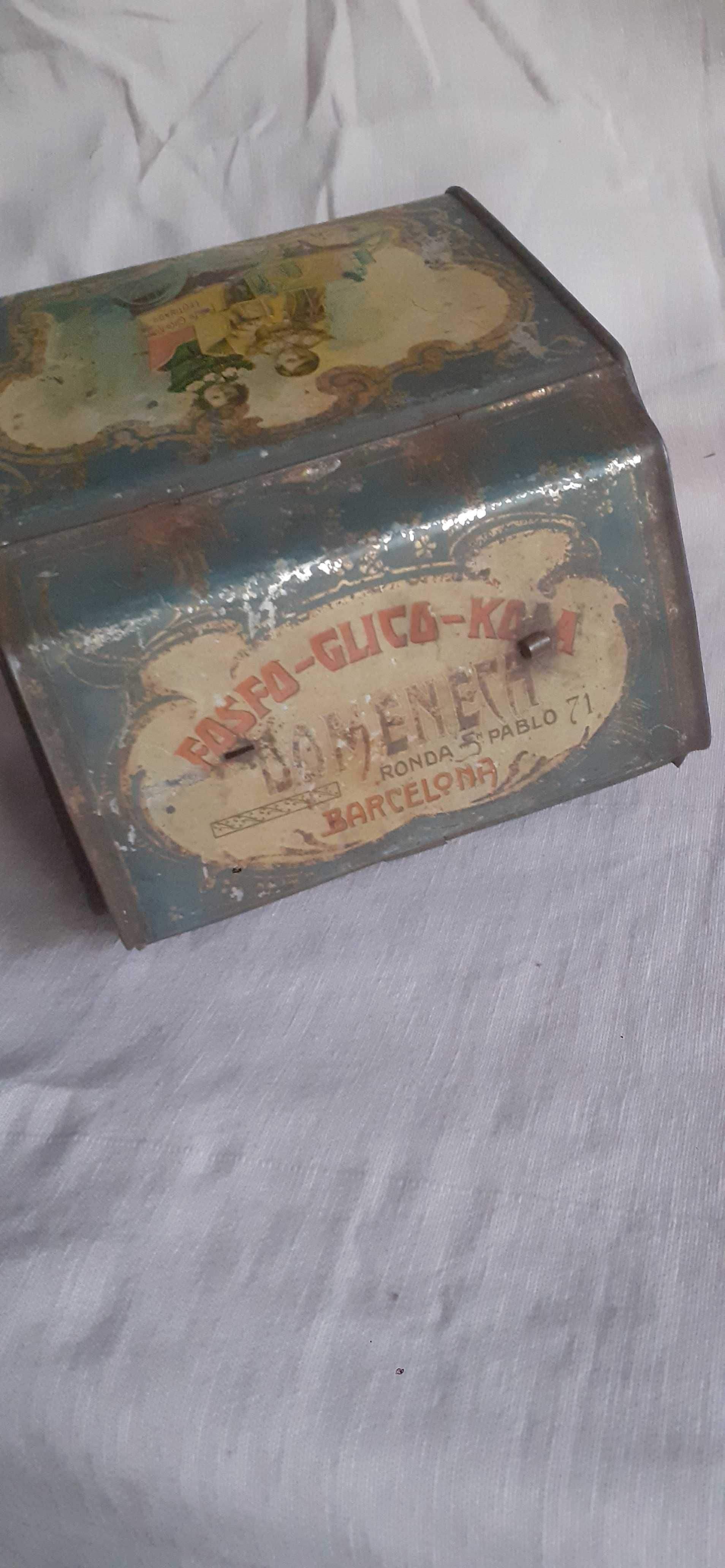 Stara puszka kuferek fosfo glico kola 1905 r.