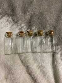 Маленькие стеклянные бутылки с пробкой, флакончики для рукоделия