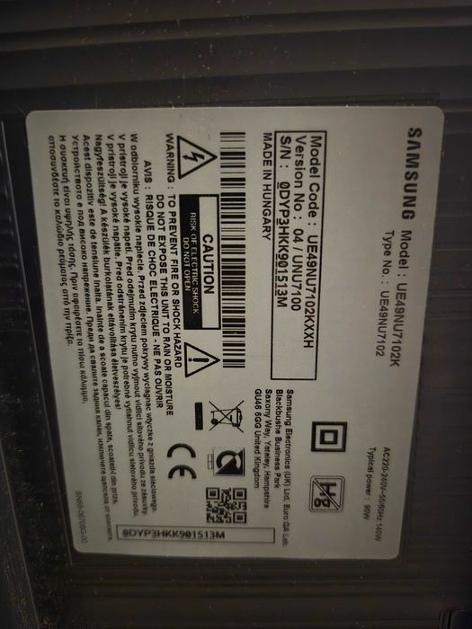 Telewizor Samsung UE49nu7102k uszkodzony