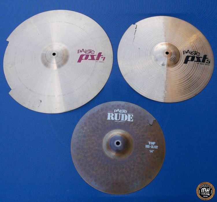 ‼️ Paiste - 3 pęknięte talerze perkusyjne ‼️
