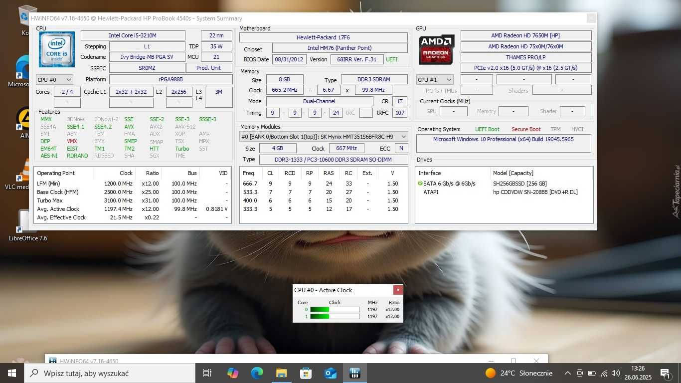 TANIO HP ProBook IntelCore i5/8GbDDR/256SSD/ATI Radeon/Bateria3H