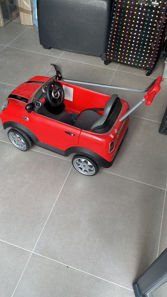 Mini cooper S vermelho para criança, andador