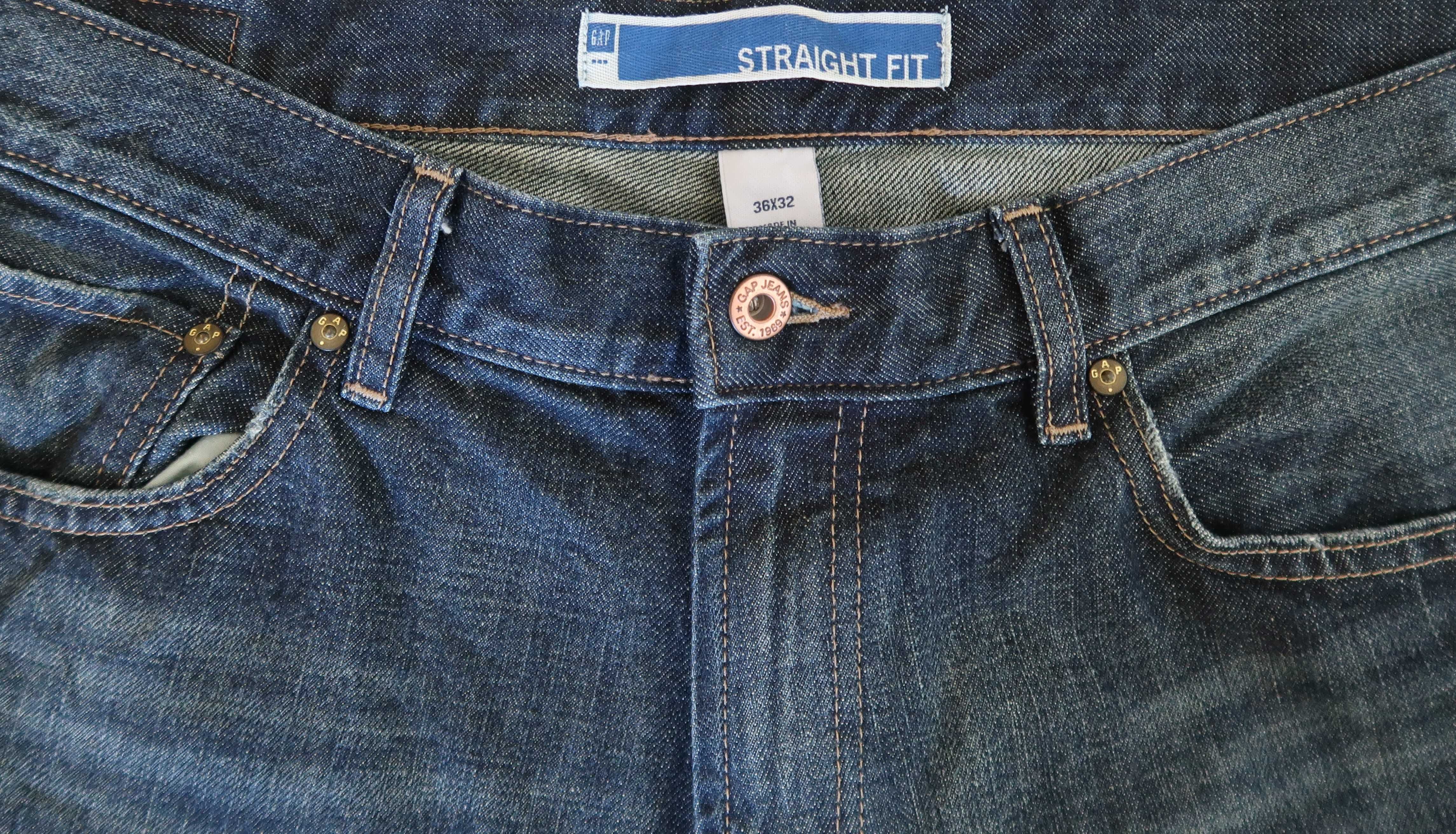 GAP granatowe spodnie męskie jeans 100% bawełna Rozmiar XL