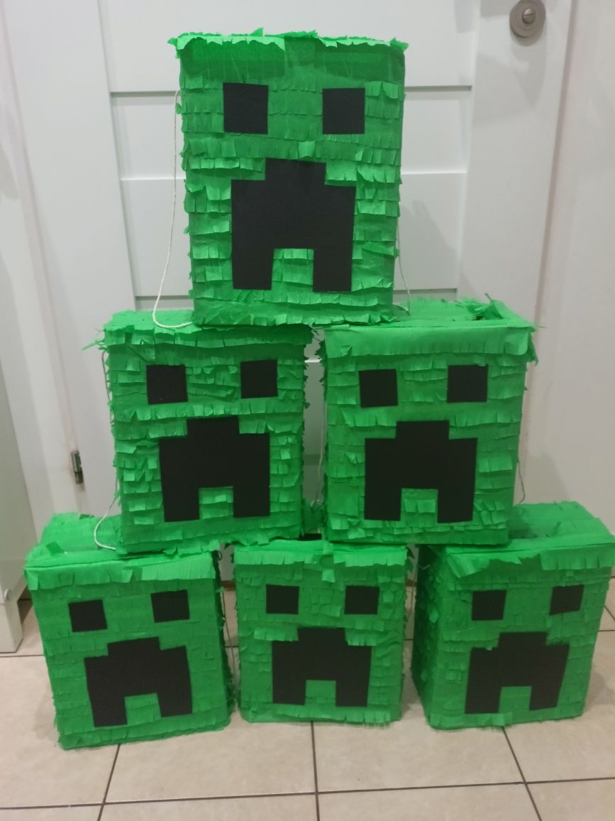 Piniata urodziny creeper Minecraft do rozbijania kijem expresowa wysył