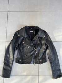 Женская черная кожаная куртка 100% кожа nushina XS-S