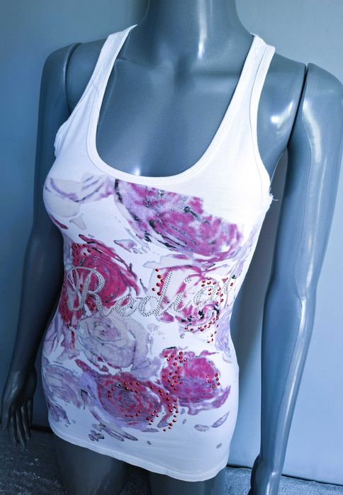 Biała bokserka róże cyrkonie kwiaty