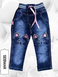 Nowe jeansy dziewczęce kotki r. 98 cudo polecam