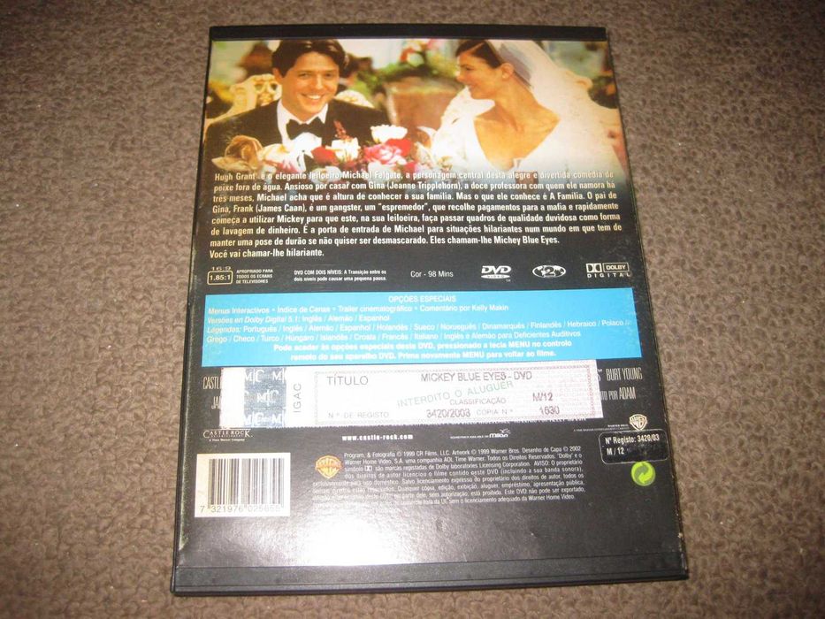 DVD "Mickey Blue Eyes" com Hugh Grant/Snapper!