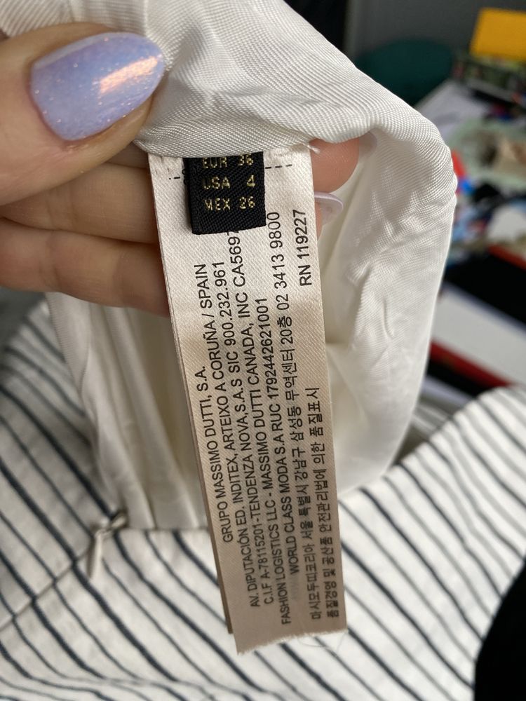 Massimo Dutti sukienka w paski wiskoza gole plecy