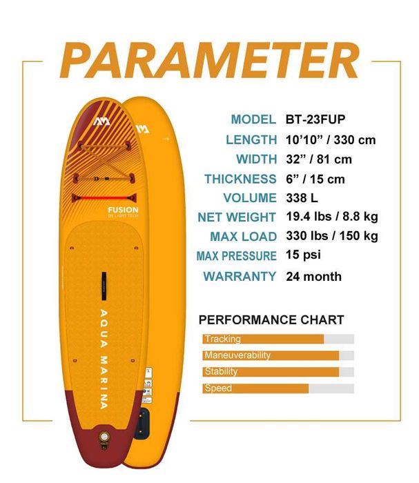 Надувна SUP дошка 10.10 Aqua Marina FUSION BT-23FUP