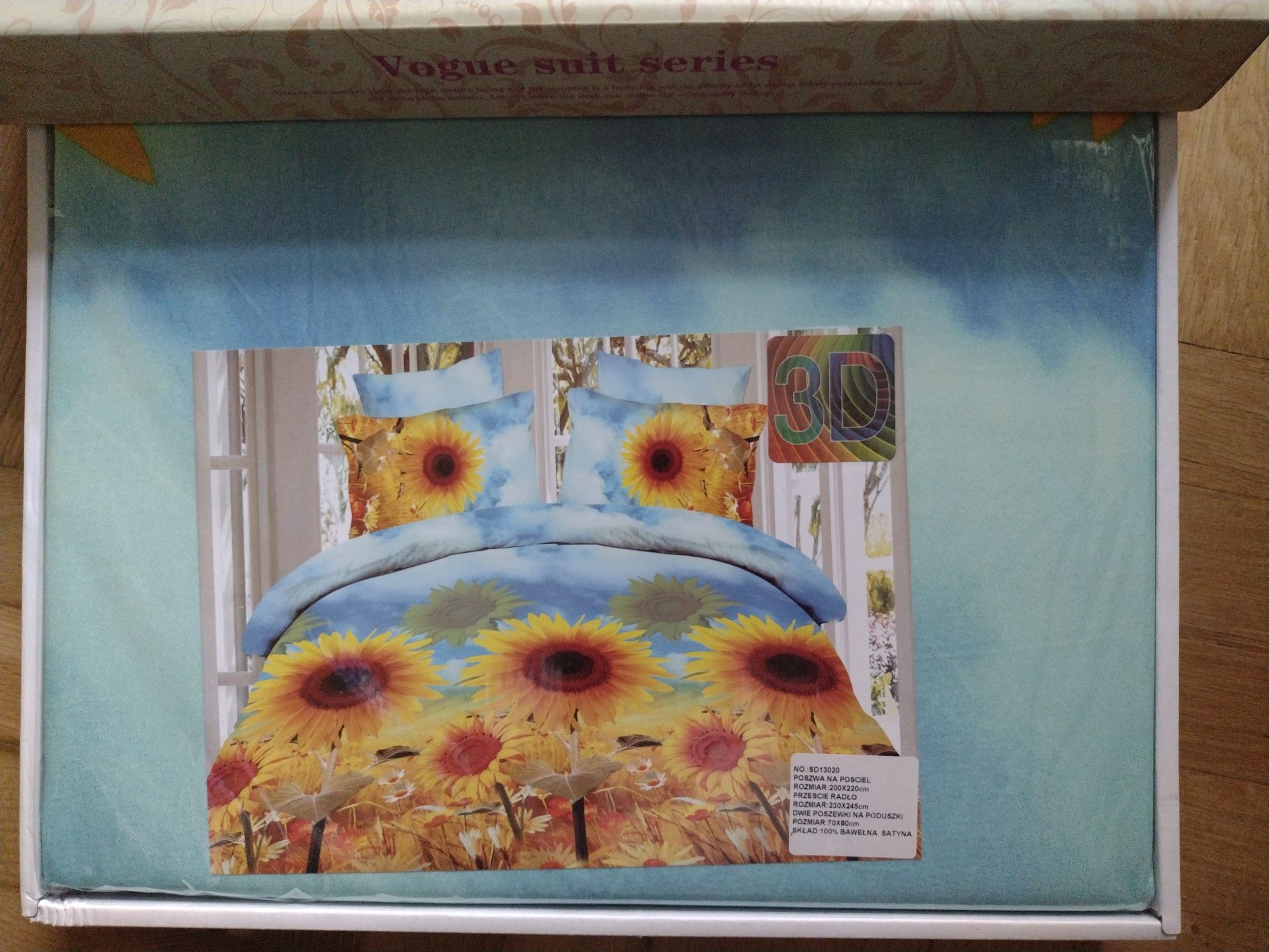 Pościel 3D satyna słoneczniki 230x245