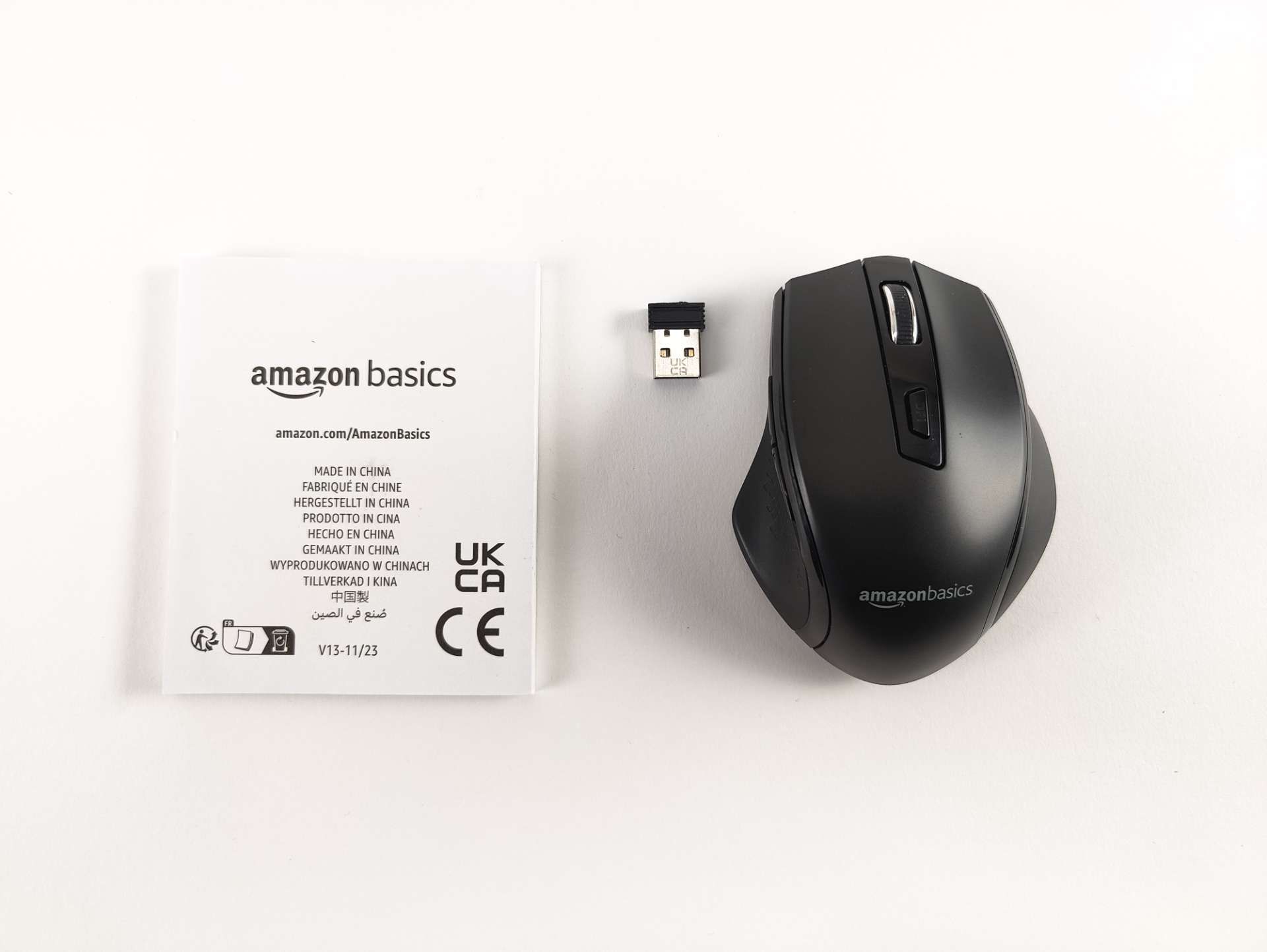 Amazon Basics G6B-BK Mysz, Czarny, 10,5 x 7,5 cm