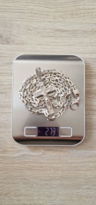 Łańcuszek Srebrny Splot Królewski Pr.925
