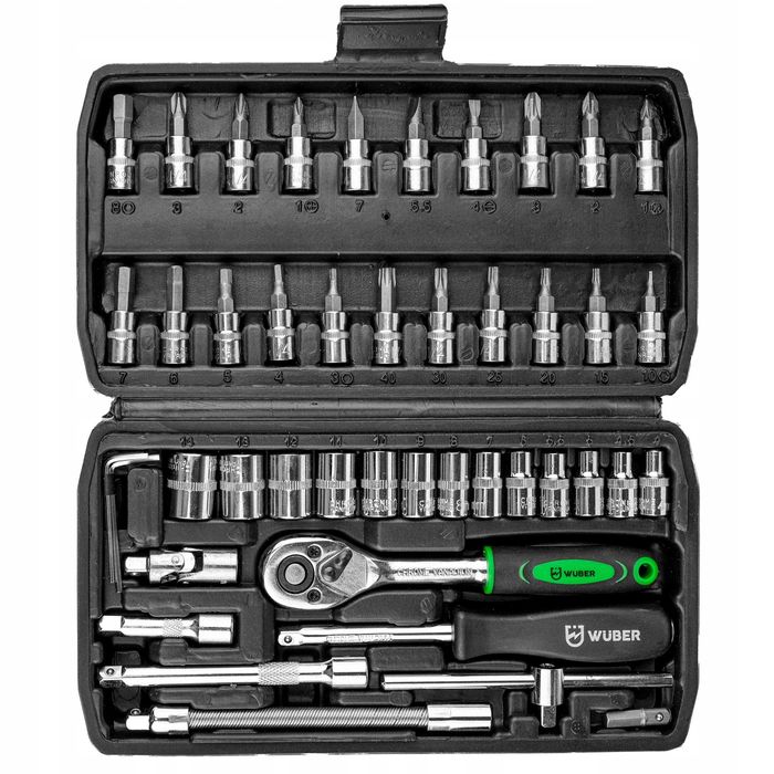 Zestaw Narzędzi Bitów Nasadek 46 Elementów