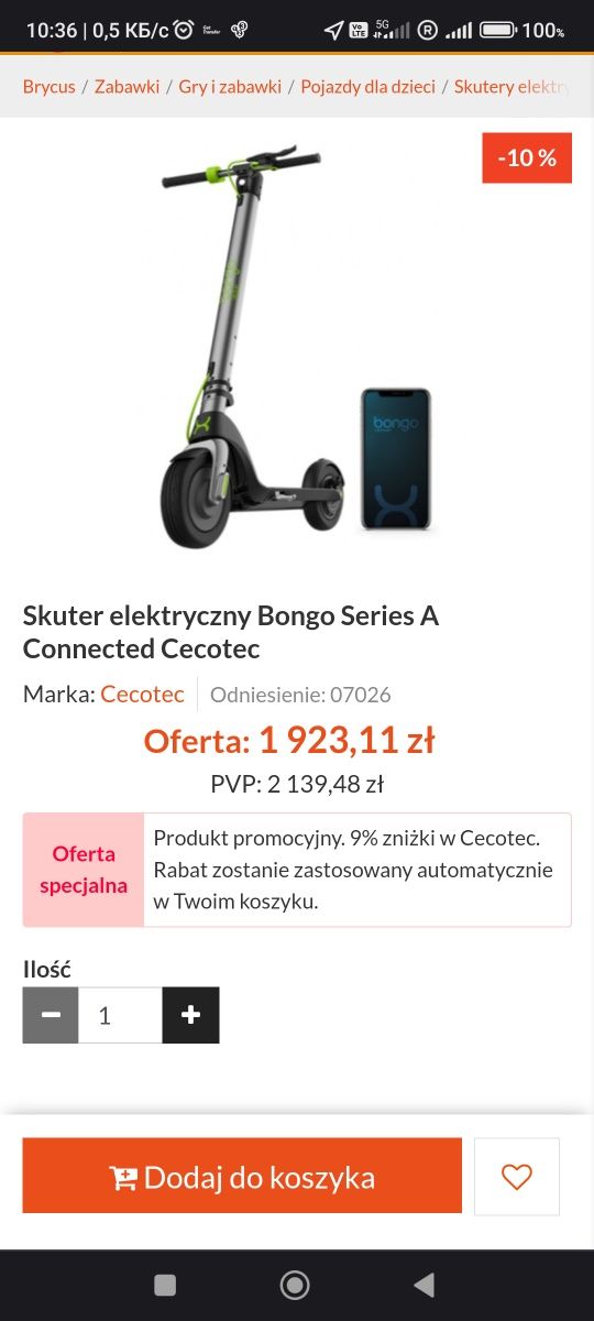 Hulajnoga Bongo Cecotec Seria A Connected