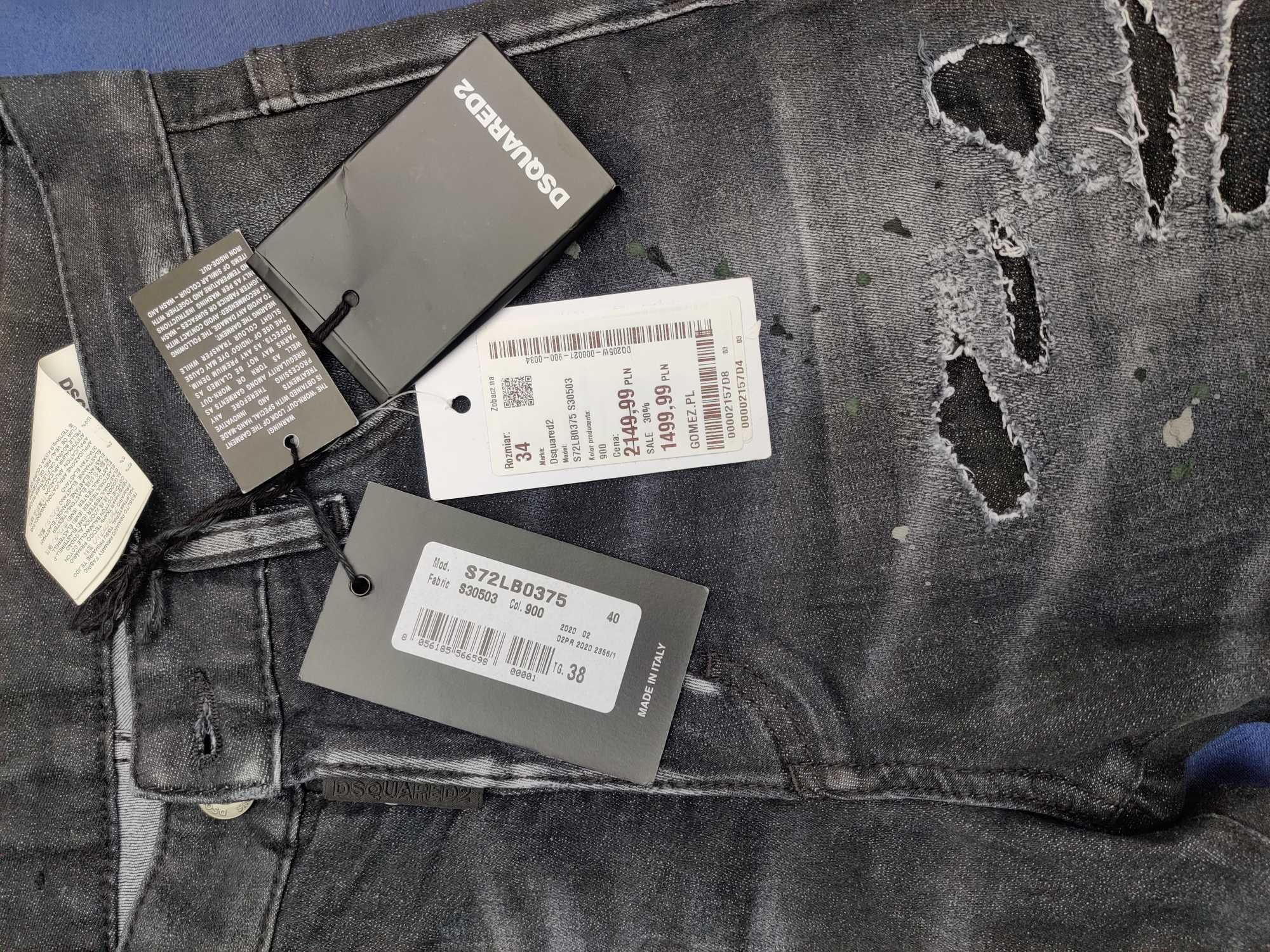 Spodnie jeans DSQUARED2 DSQ rozmiar 38 modne, nowe